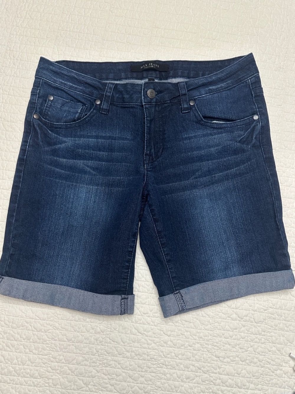 NEW Max Jeans Denim Bermuda Shorts size 6 Dark Blue